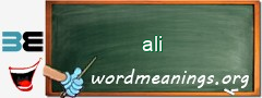 WordMeaning blackboard for ali